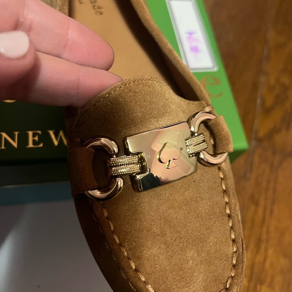kate spade Shoes - Kate Spade Tan Loafers with Gold Accent